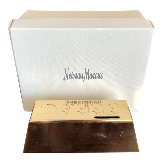 Neiman Marcus Gold Bar Paperweight Coin Bank For Sale