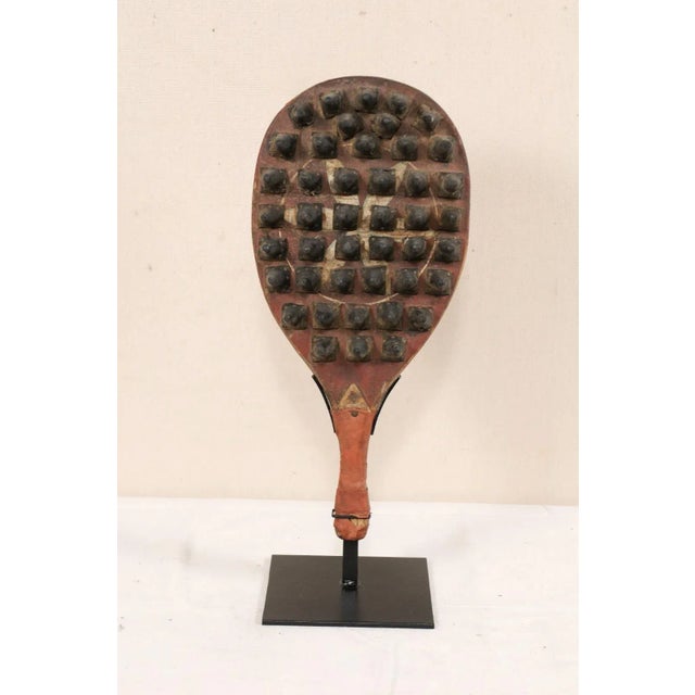 Mid 20th Century Mid 20th Century Mid-Century Spiked Game Paddle on Stand For Sale - Image 5 of 10