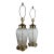 1990s Frederick Cooper Hand Blown Glass and Brass Table Lamps/a Pair For Sale