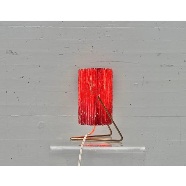 Metal Table Lamp with Fabric Shade and Brass Frame, 1960s For Sale - Image 7 of 16