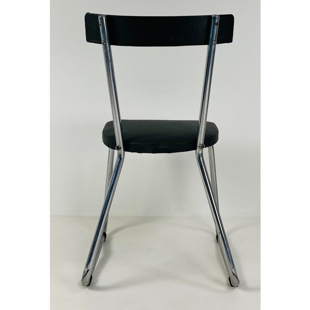 Dark Green Set of Four 1950s Dining Chairs — Chrome & Forest Green For Sale - Image 8 of 18