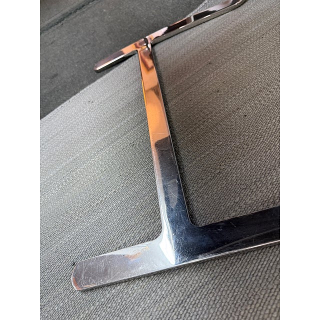 Metal Brueton Cantilever Leather + Chrome Chair For Sale - Image 7 of 12