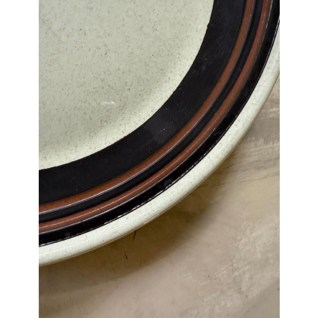 Royal Doulton Early 19th Century Set of Four (4) Royal Doulton Stoneware 10.25” Plates in Lambeth | Boho Kitchen | Earthy For Sale - Image 4 of 5