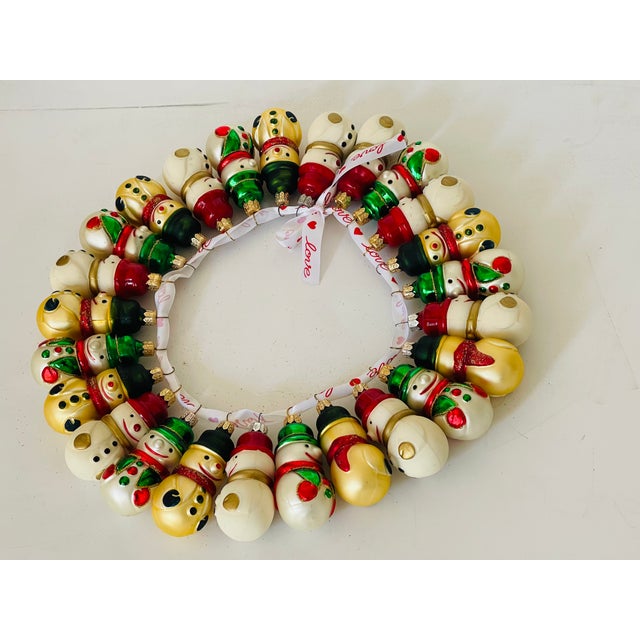 25 pcs Super cute vintage European 4” glass Snowmen figurines, blown glass Handpainted.