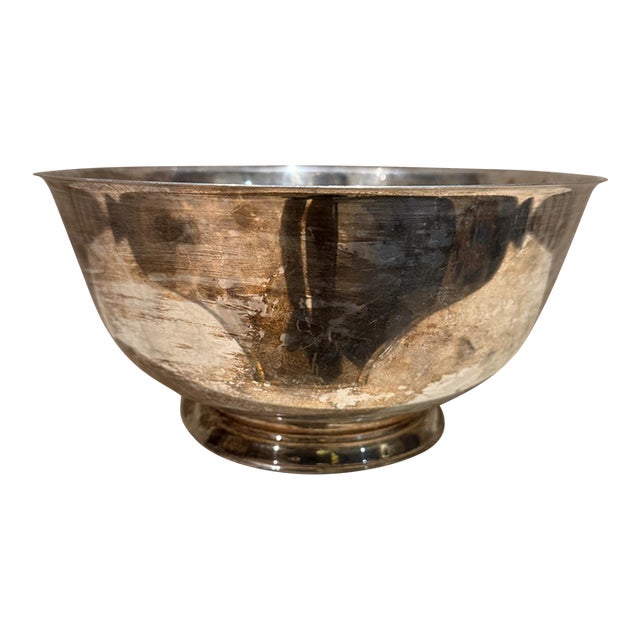 Bullocks Silverplated Bowl, Mid-Century Modern, 10-Inch Diameter, Usa For Sale