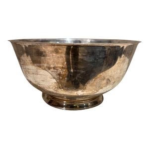 Bullocks Silverplated Bowl, Mid-Century Modern, 10-Inch Diameter, Usa
