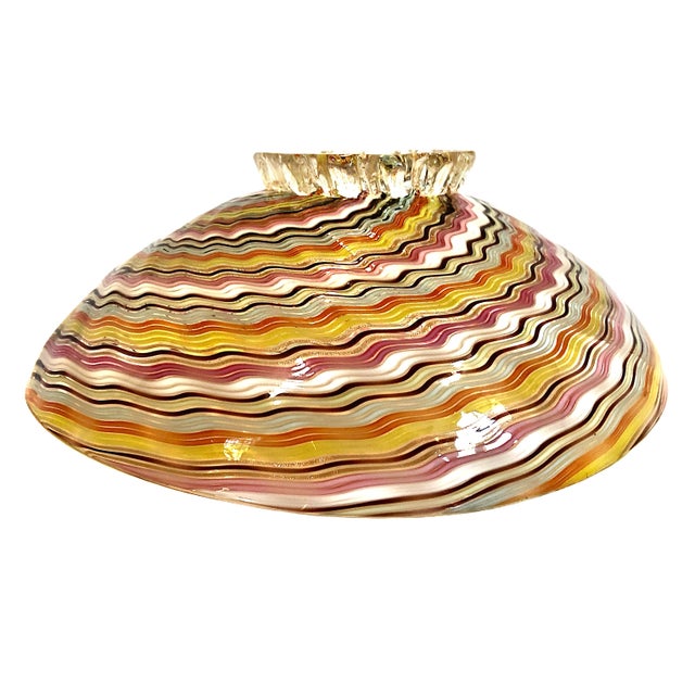 Murano Art Glass Multi-Colored Canework Footed Bowl For Sale - Image 4 of 5