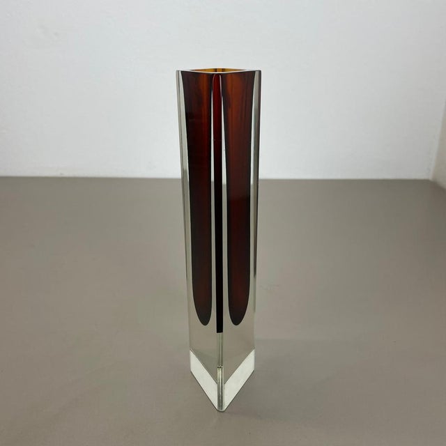 Large Ochre Murano Glass Sommerso Vase attributed to Flavio Poli, 1970s For Sale - Image 15 of 18