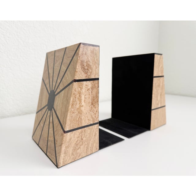 Taupe Art Deco Revival Stone Bookends For Sale - Image 8 of 12