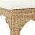 Worlds Away Matthew Izzo Home Massey Ming Style Rattan Bench With Ivory Linen Cushion For Sale - Image 4 of 5