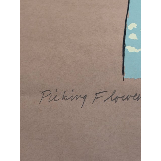 Modern 1980 Ralph Bienert “Picking Flowers” Artist’s Proof Print For Sale - Image 3 of 5