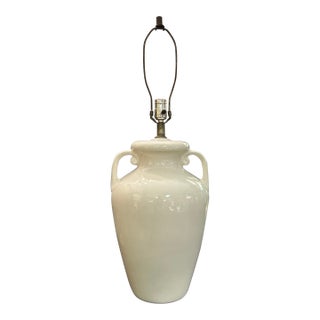 White Ceramic Amphora Style Lamp For Sale