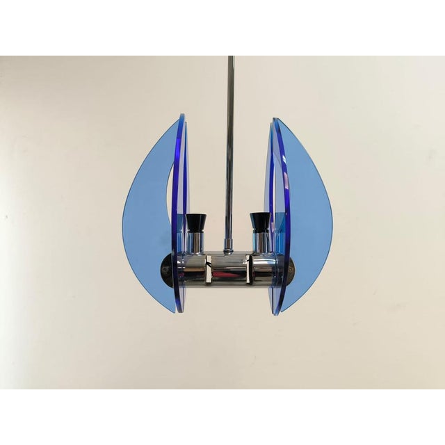Space Age Suspension Blue Glass For Sale - Image 9 of 9