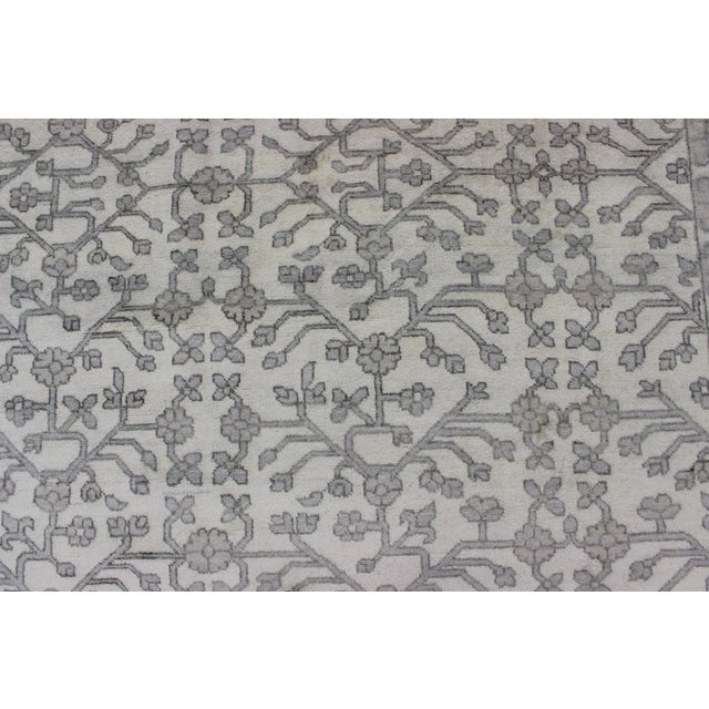 Hand-Knotted Khotan Rug by Keivan Woven Arts in Wool With All-Over Design in Neutrals For Sale In Atlanta - Image 6 of 11