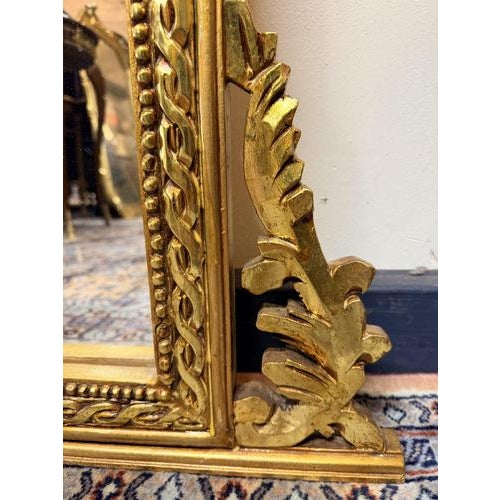 French Louis XV Style Giltwood Overmantle Mirror For Sale - Image 3 of 5