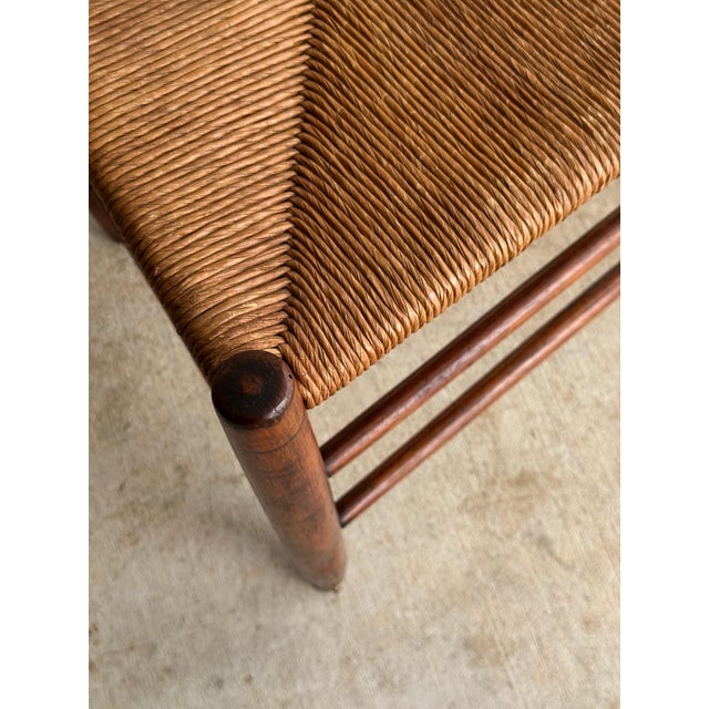 Antique Ladderback Chair With Hand-Woven Rush Seat For Sale - Image 16 of 18