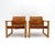 Wonderful, compact Danish modern safari chairs by Karin Mobring, Sweden, designed in 1970, pine frame with thick leather...