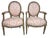 Early 20th Century Louis XVI Style Grey Painted Armchairs in Pink and White Ikat Upholstery - A Pair For Sale - Image 14 of 18