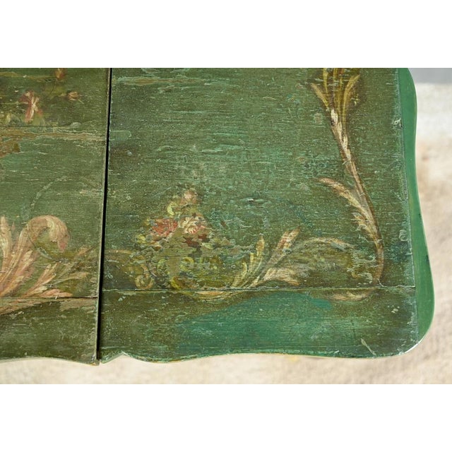 Forest Green Small Louis XV Style Painted Oak Dressing Table, Late 18th Century For Sale - Image 8 of 18