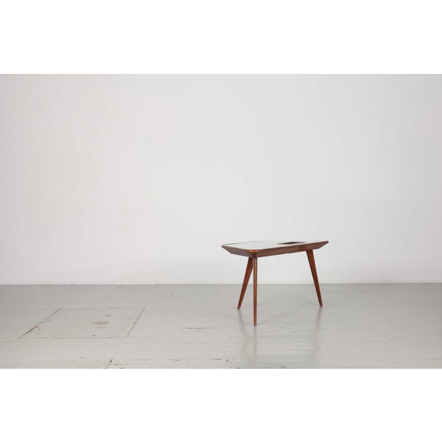 Coffee Table with Inlaid Glass Top and Copper Bowl, 1950s For Sale - Image 9 of 18