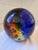 Large 10 Lbs. Studio Art Glass Sphere Controlled Bubble Orb Murano Style Decor Rainbow Paper Weight For Sale - Image 12 of 13