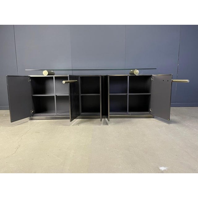 Vintage Brass Credenza attributed to Belgochrom, 1980s For Sale - Image 6 of 14