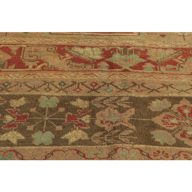Terra Cotta Vintage Turkish Oushak Rug 07’05 X 12’03 For Sale - Image 8 of 11