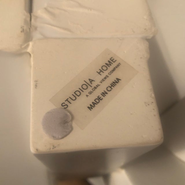 Ceramic 1970s White Abstract Ceramic Collage Vase For Sale - Image 7 of 8