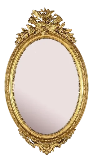 Late 19th Century Louis XVI Oval Mirror in Golden Wood