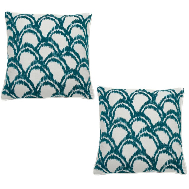Summer Classics Indoor/Outdoor Alena Pillows in Reef, 20"x 20" a Pair
