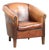 Vintage Sheepskin Club Armchair with Black Piping For Sale