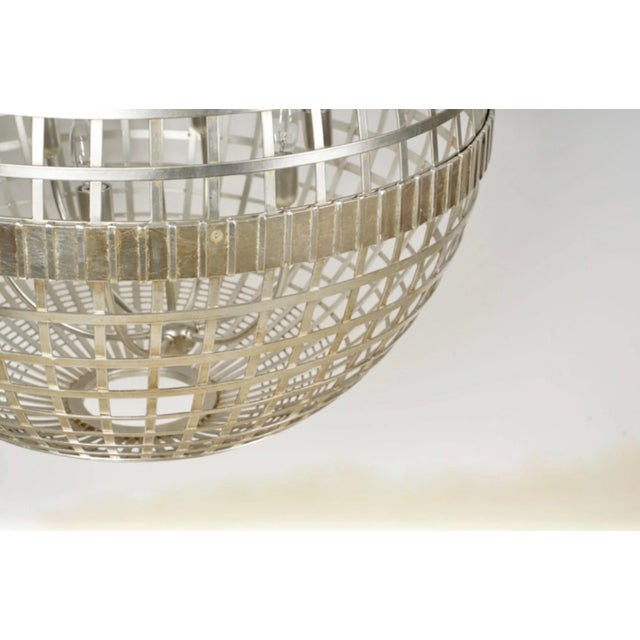 Modern Large Silver Plated Ball Pendant For Sale - Image 3 of 7