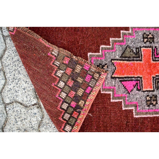 1960s Vintage Mid Century Turkish Rug For Sale - Image 5 of 6