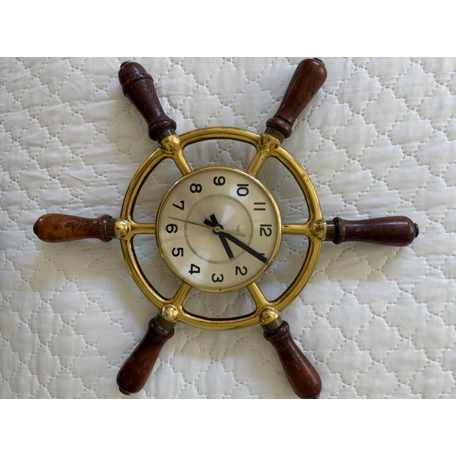 Hermes Ships Wheel Clock and Barometer For Sale - Image 10 of 13