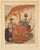 Listening to Music drypoint etching by Elyse Ashe Lord, circa 1920s-30s. With hand & woodcut color printing. Elyse Ashe...