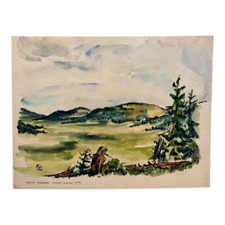 Henry Emil Salloch Original Watercolor on Paper Valley Grande, Nm. 1956. For Sale
