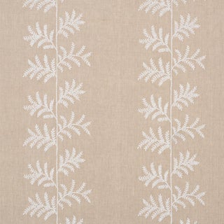 Schumacher Eloise Embroidery Wallpaper In Natural For Sale