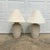 Hollywood Regency Cream Plaster Banana Leaf Lamps - a Pair For Sale - Image 3 of 13
