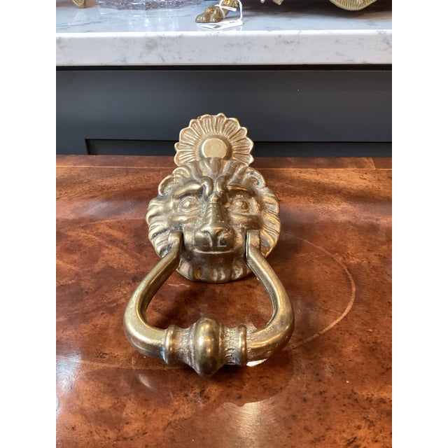 French French Bronze Lion Head Door Knocker For Sale - Image 3 of 4