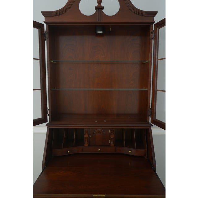 Jasper Block Front Cherry Slant Front Secretary Desk For Sale - Image 4 of 18