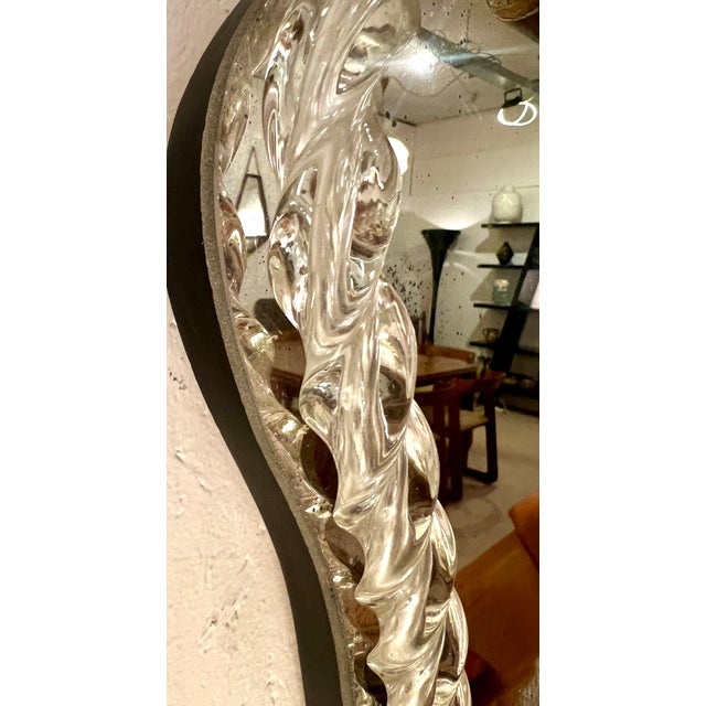 Murano Glass and Brass Wall Mirror by Barovier & Toso, 1940s, in Good conditions. Designed 1920 to 1949 This piece is...