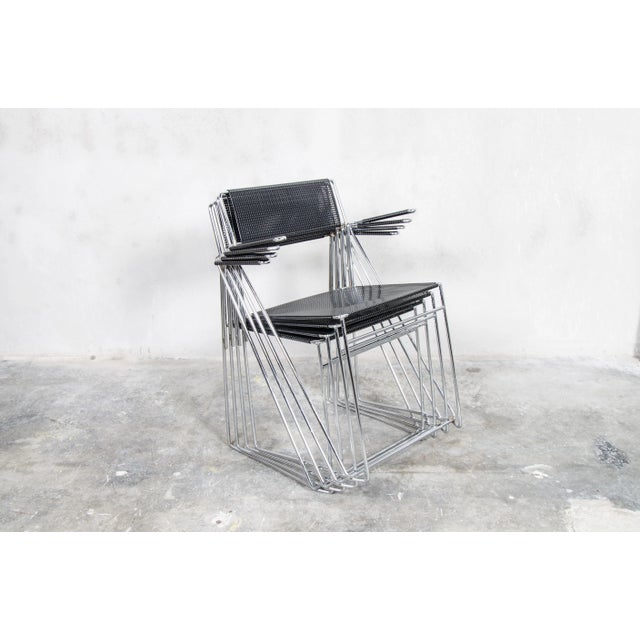 X Line Black Dining Chairs by Niels Jørgen Haugesen for Hybodan, Set of 4 For Sale - Image 4 of 8