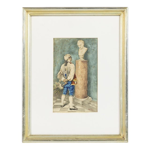 Rainha D. Amélia, Watercolor, 19th Century For Sale