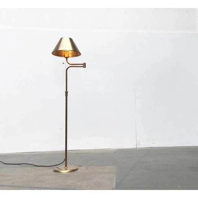 Vintage German Brass Hollywood Regency Style Lesan Floor Lamp by Florian Schulz, 1970s For Sale - Image 14 of 18