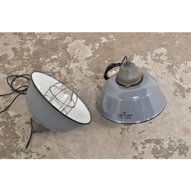 Vintage Enamel Pendant Lamp, 1950s For Sale - Image 9 of 10