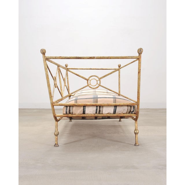 Mid 20th Century Giacometti Style Neoclassical Gilt Iron Daybed or Sofa 7 Ft For Sale - Image 5 of 18