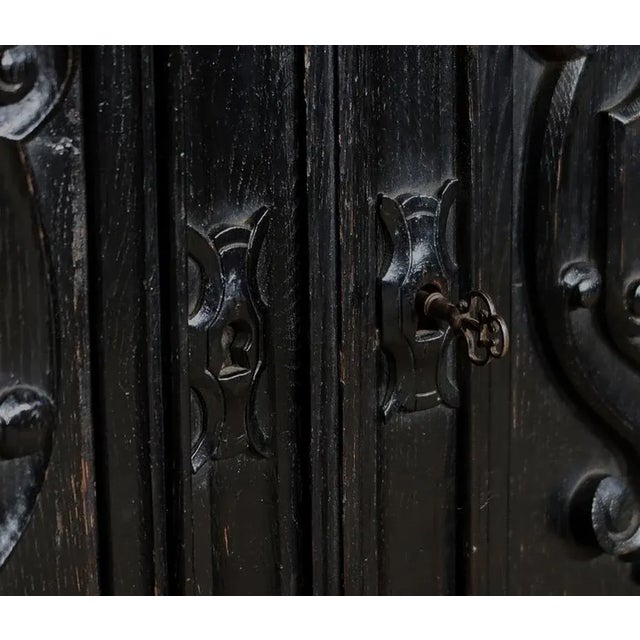 Louis XIII Style Work Cabinet & Desk Table, Set of 2 For Sale - Image 10 of 18