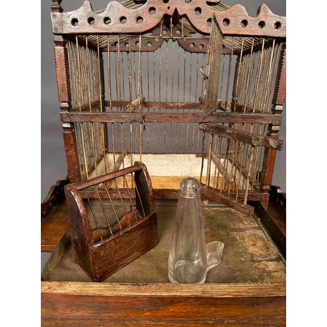 French Folk Art Finch Bird Cage in Fruitwood & Steel, Circa 1890 For Sale - Image 14 of 14