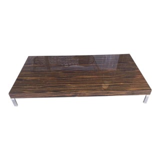 Low Modern Italian Maccasar Ebony Coffee Table For Sale