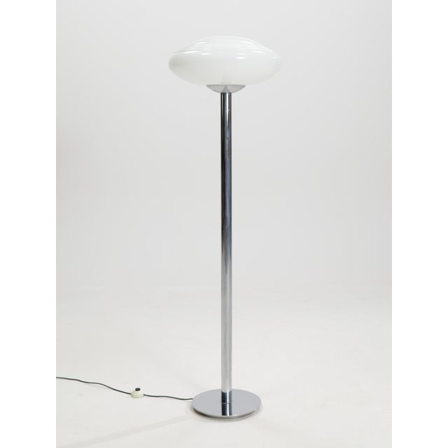 Metal Floor Lamp in Chromed Steel and Glass, 1970s For Sale - Image 7 of 7